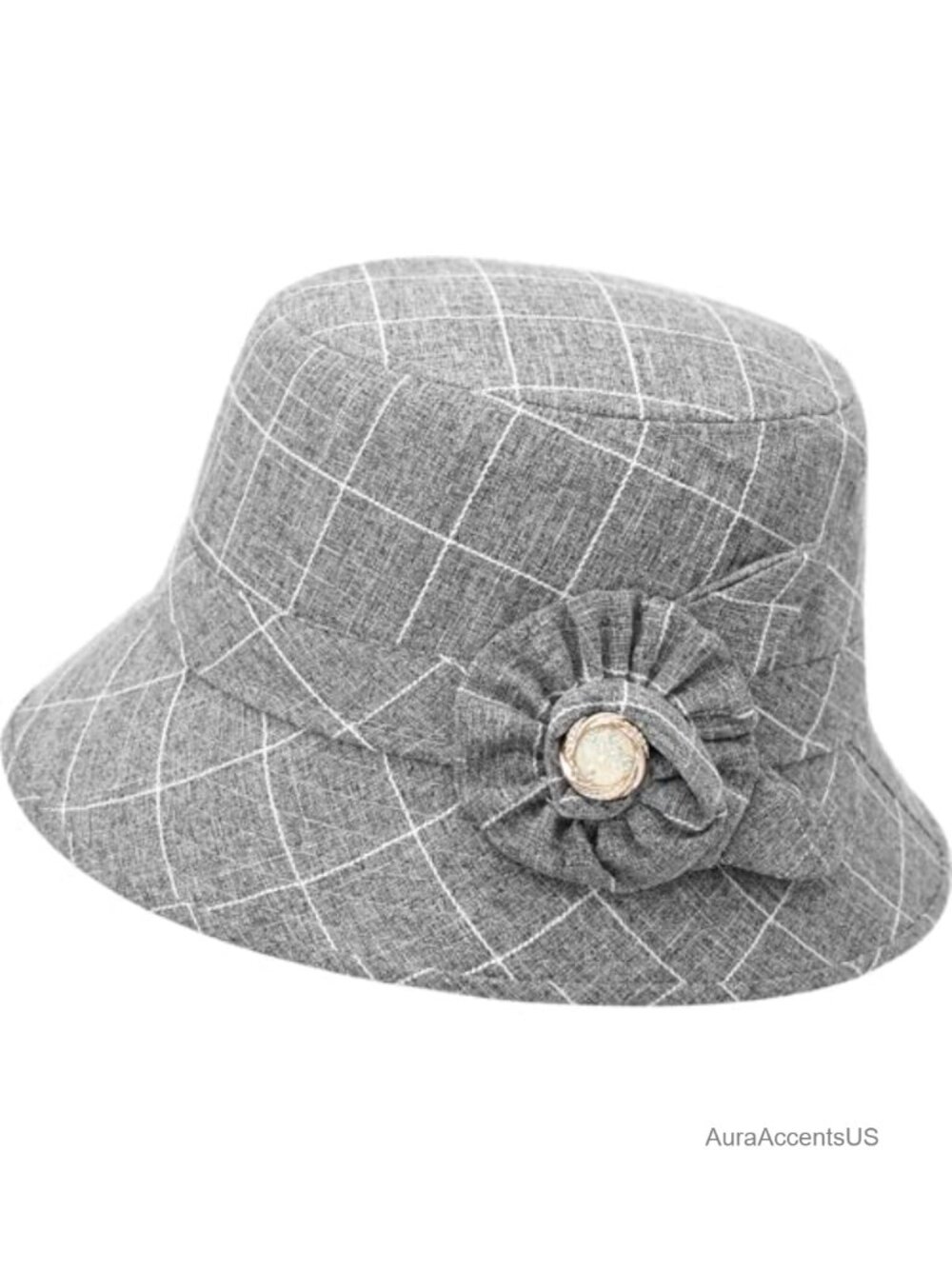 Vintage Floral Fedora Bucket Hat Cotton Polyester Adjustable Travel
